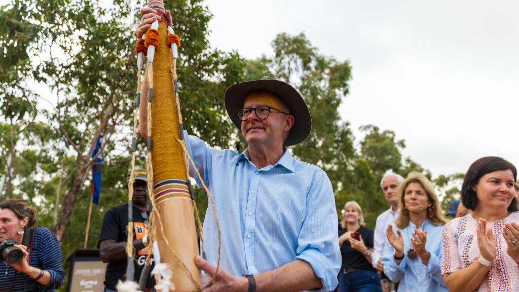 Anthony Albanese at the Garma Festival earlier this year. The Prime Minister has made it clear a Voice to Parliament is a priority for this government. Picture Getty Images