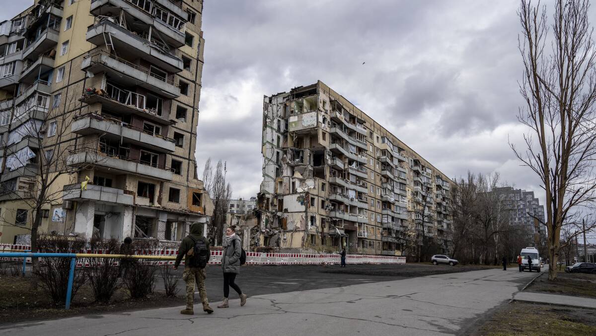 At least 45 people were killed when Russia bombed this building in Dnipro, Ukraine, last month. Picture Getty Images