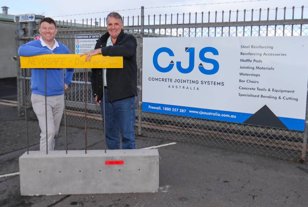 REINFORCED: Creative director Zeb Armstrong and branch manager Alan Walder from Concrete Jointing Systems (CJS) Australia will provide clients with "everything inside the slurry".