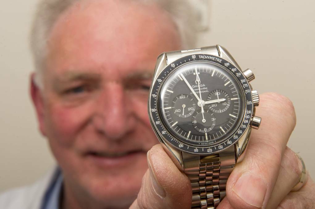 Graeme Baker is the proud owner of a copy of the watch Neil Armstrong wore during the moon landing in 1969. Photo: Darren Howe