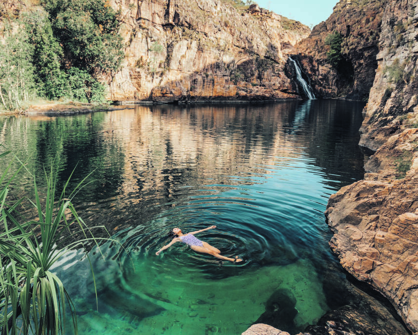 One of Kakadu's lesser-known attractions, Maguk is a pristine natural waterfall and plunge pool at the base of steep gorge walls.