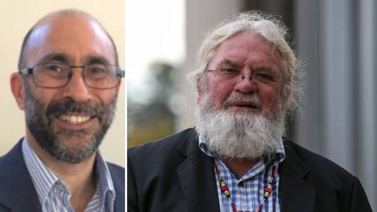 Former AAV executive director Ian Hamm (left) and former Framlingham Aboriginal Trust administrator Geoff Clark.
