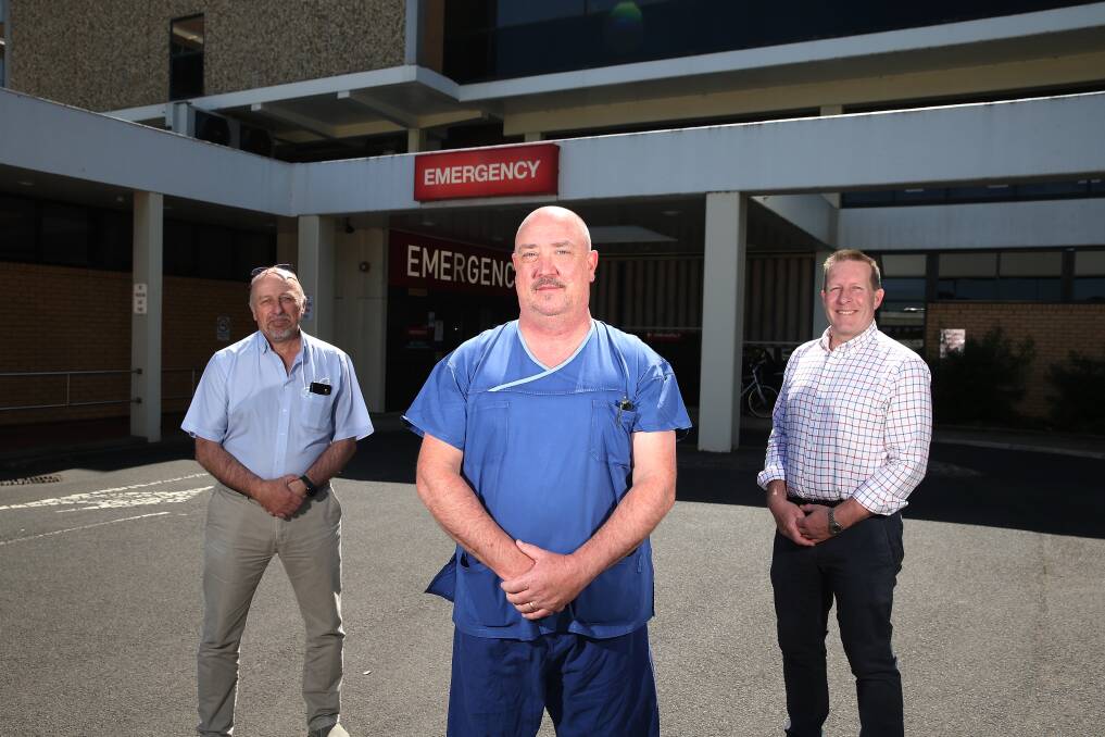 Director anesthetic services James Muir, operating theatre manager Tony Kelly, and Director orthopedic services Alasdair Sutherland. Picture: Mark Witte