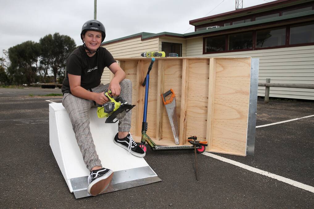 LAUNCHING INTO SCHOOL: WAVE student Will Larkin, 14, has built scooter ramps which have kept him engaged in school. Picture: Mark Witte