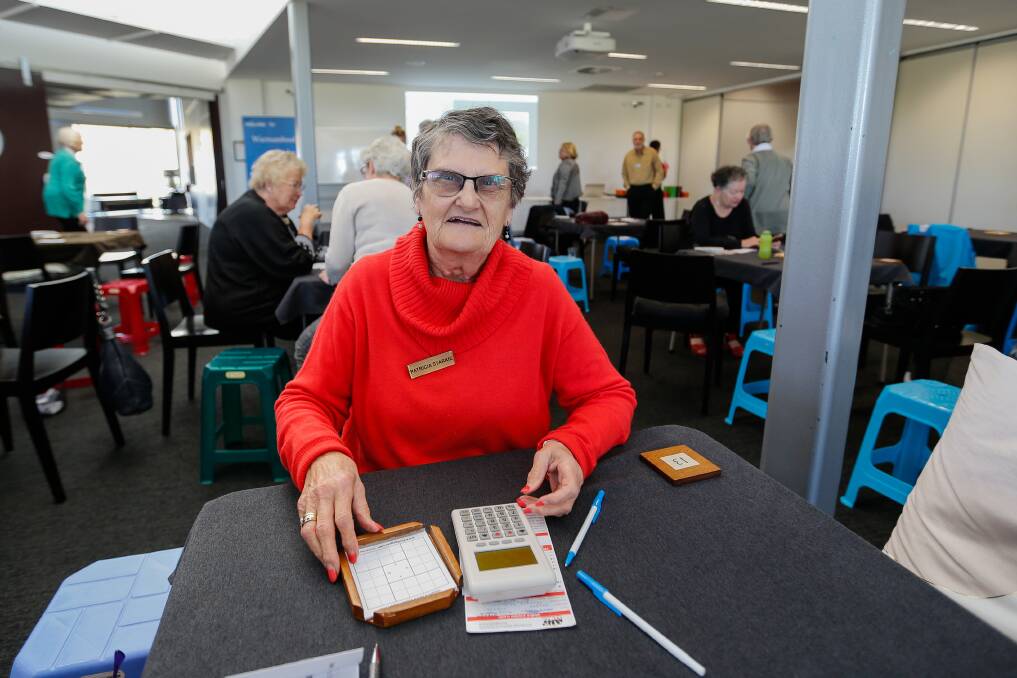 MEMORY GAME: Warrnambool's Patricia Starkie during the annual Warrnambool Bridge tournament at Deakin University. About 80 people were involved in the two-day event. Picture: Anthony Brady
