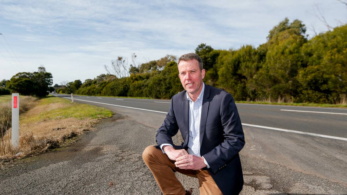 SHOVELS DIG: Wannon MP Dan Tehan has announced a string of projects set to commence on the Princes Highway 'this quarter'. Picture: Anthony Brady