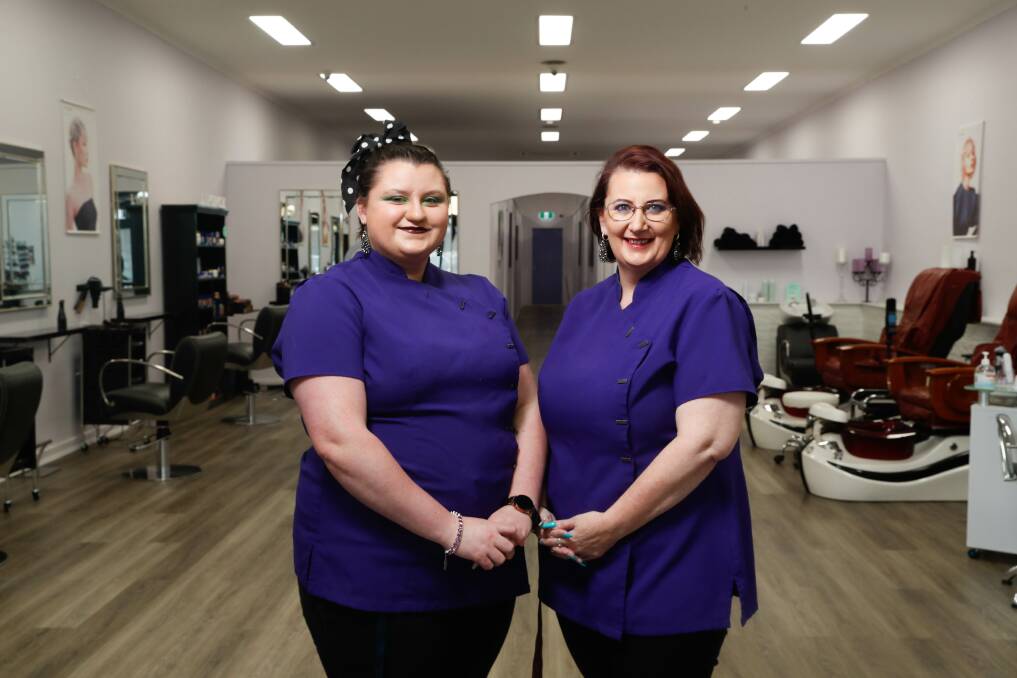 OPEN: Jenna Gore and Trish Howden started a new salon on Liebig St after hatching the idea at TAFE and jumping into business weeks later. Picture: Chris Doheny