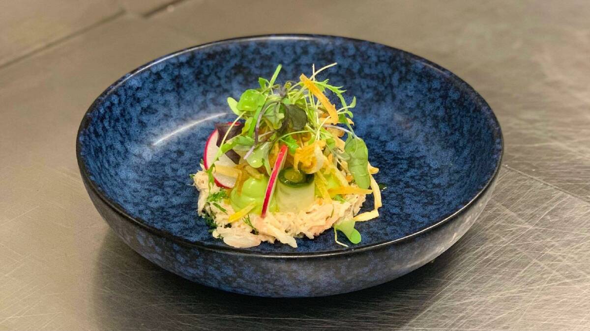 A coconut poached prawn and crab salad hat impressed the Warrnambool Wine and Food Society judges. 