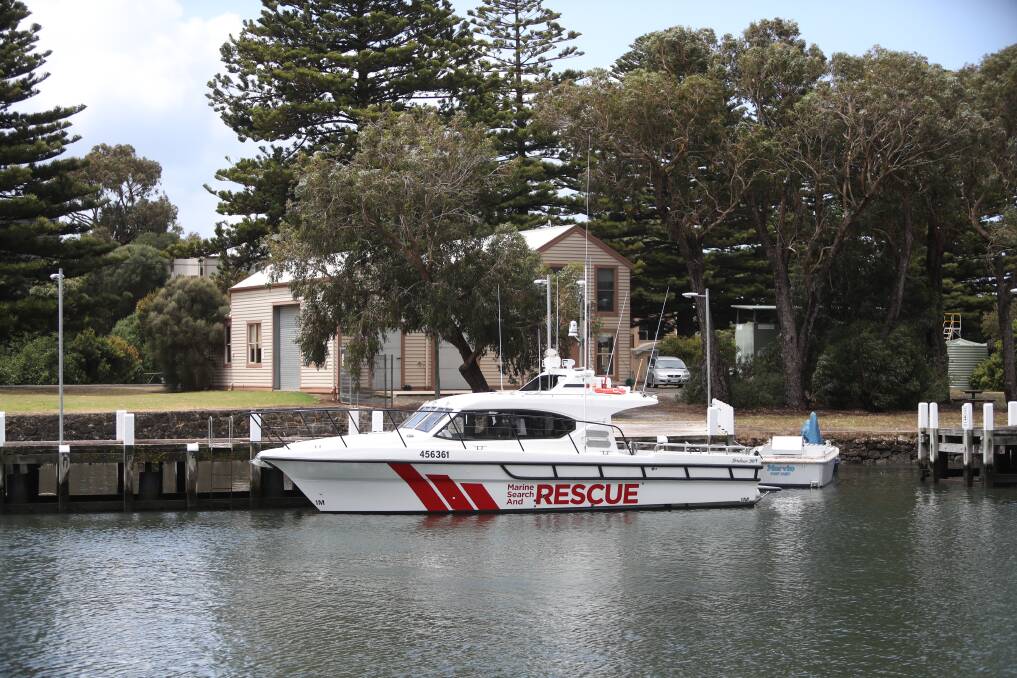 NEW CRAFT: Port Fairy Marine Rescue Service's new $1.25 million boat at its temporary location in in the Moyne River. Volunteers are worried the boat will be moved to a less-secure location in six months' time. 