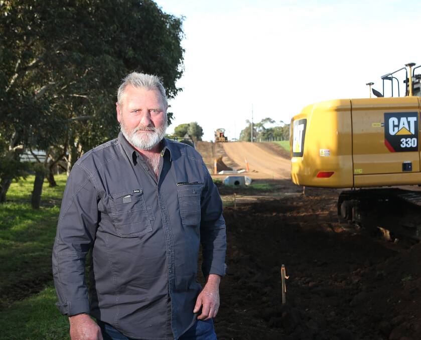 GRATEFUL: Mortlake's Peter Cole is happy the works have commenced after six years of wanting the road sealed. Picture: Mark Witte