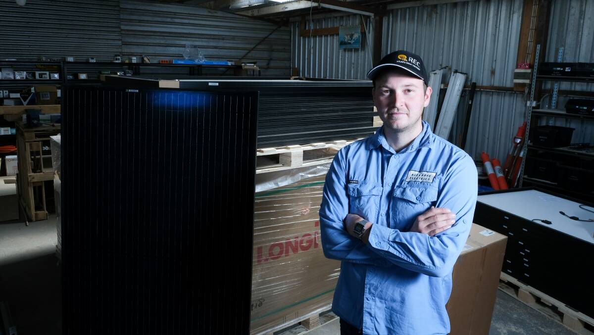 GRADUAL GROWTH: Alex Pye has seen the uptake of solar panels plateau as the financial benefit from feeding into the grid is less. Picture: Chris Doheny