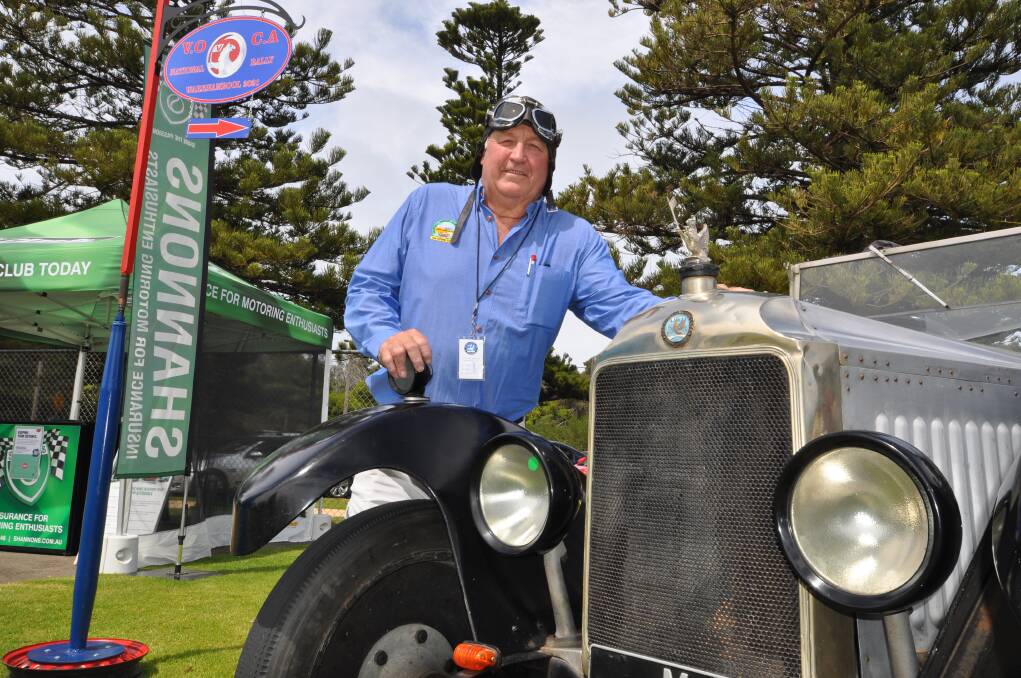Vauxhall Owners' Club of Australia's David Evans with his 1923 model. Picture: Jackson Graham