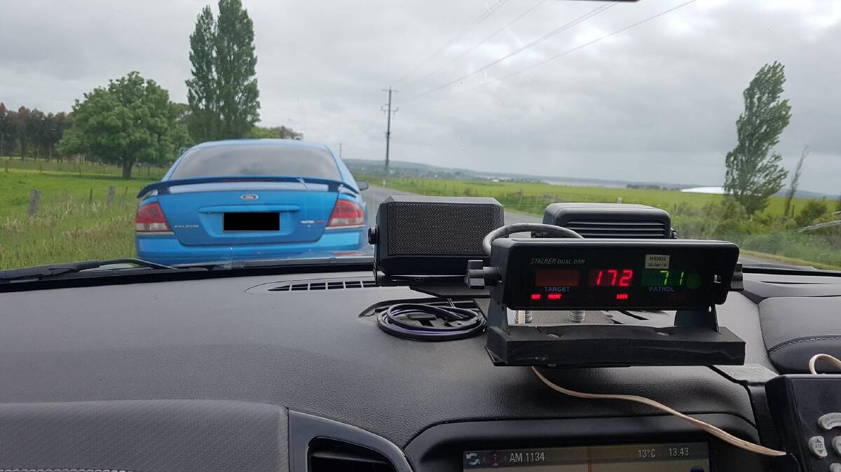 Colac Highway Patrol say they caught the driver at 172 km/h at the Colac-Forrest Road. Picture: Supplied
