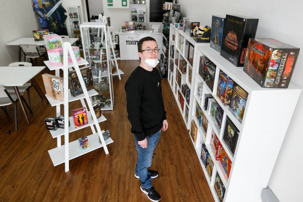 UNIQUE STORE: Craig Walmsley at his new Liebig Street shop CW TableTop-Games. Picture: Anthony Brady 