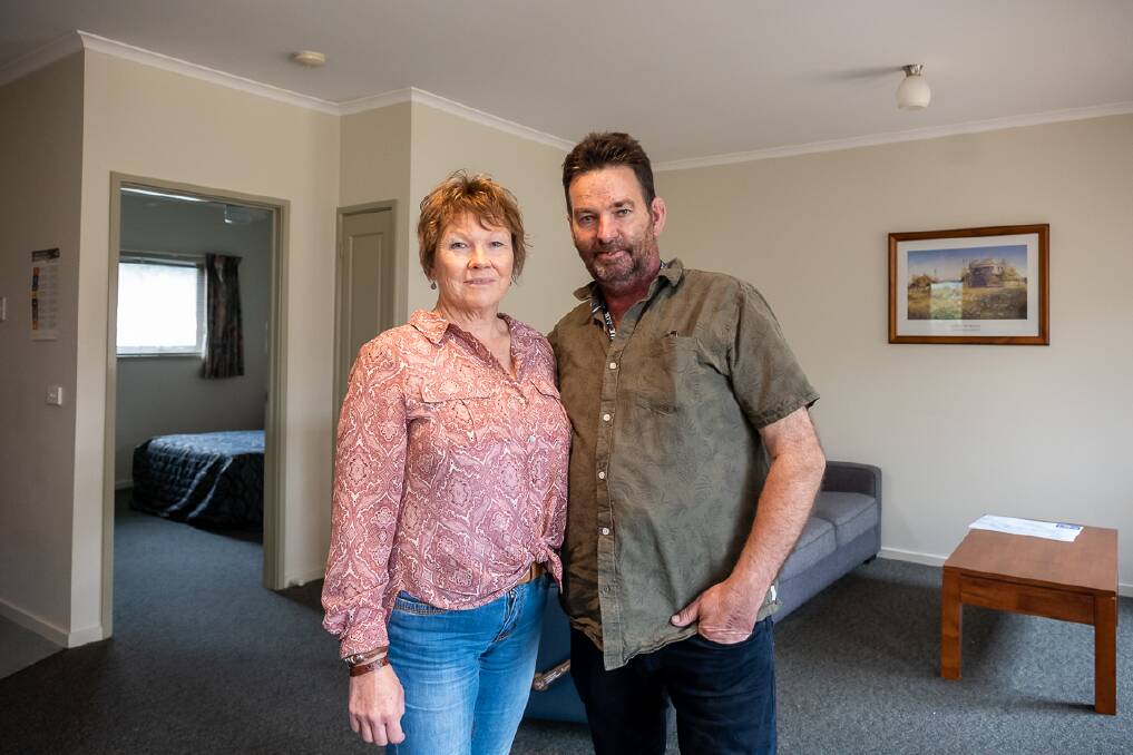 STAYING POSITVE: Gnotuk's Mike and Dawn Waite are grateful to stay at Ba-Lee Lodge units near a Geelong hospital while Mike receives chemotherapy treatment. Both have had types of cancer in recent years.