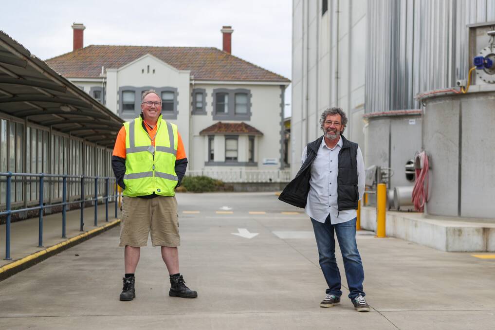 NEW BEGINNING: ProviCo Dennington site manager Joel Saywell, left, and accounts manager Bruce Titheridge were re-employed after working at the former Fonterra site.