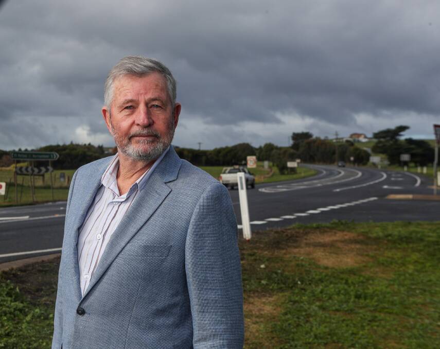 Princes Highway West Action Alliance spokesman Stephen Lucas is hopeful for clarity on the future of works this week. Picture: Morgan Hancock