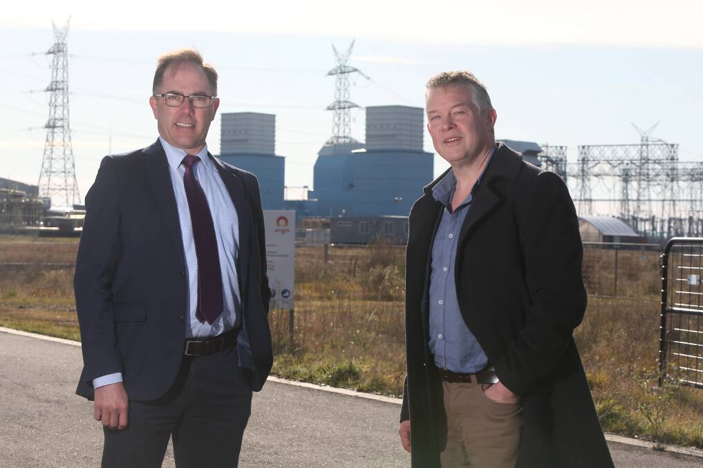 BATTERY PUSH: Victorian opposition energy spokesman Ryan Smith and Polwarth MP Richard Riordan are also pushing for a battery to be built in the south-west near the Mortlake power station. Picture: Mark Witte