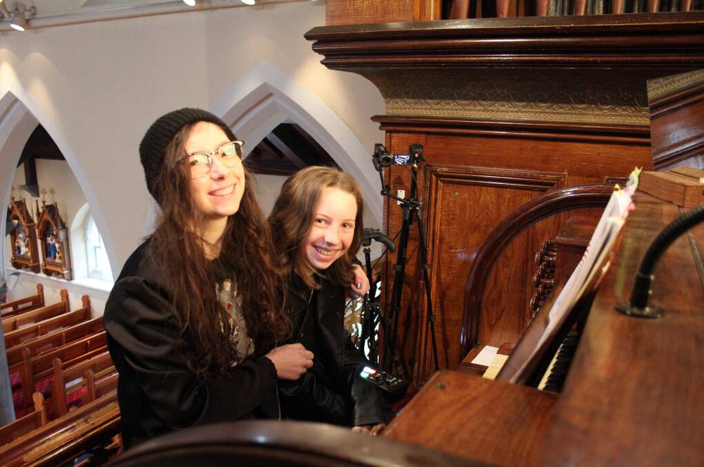 STUDENTS: Warrnambool organ scholars Anna Barker and Alyssa Miles-OBray performed at a workshop on Saturday. 