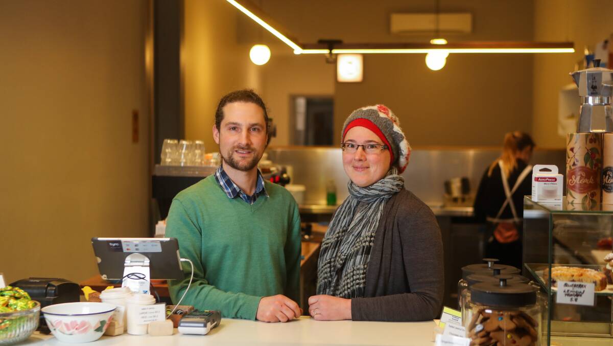 New Brightbird Espresso owner Anton Habel and sister Rebekah Mahmoud moved into the Liebig street cafe in November. Picture: Morgan Hancock