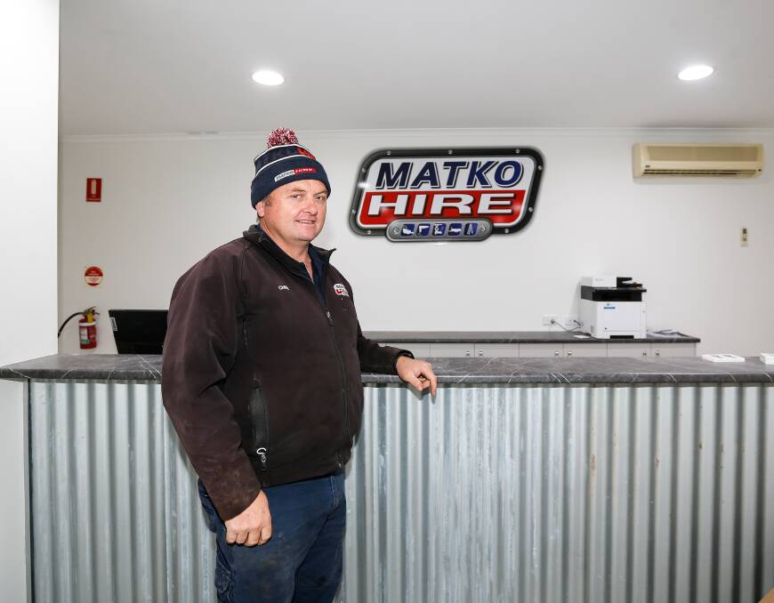 NEW LOCATION: Chris Smith at the new home of Matko Hire on the Princes Highway. Picture: Anthony Brady