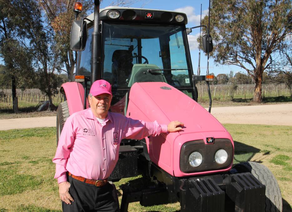 Hugh Bateman's 3000-kilometre trek around NSW on his pink tractor started a long association with the McGrath Foundation. Picture supplied