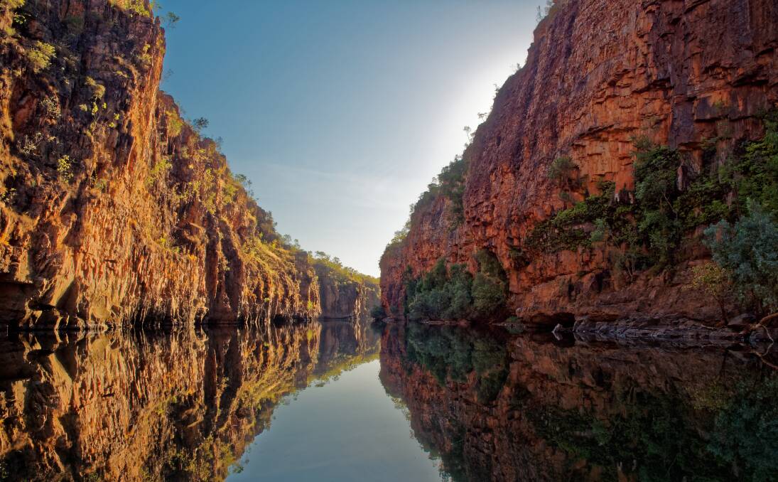 Travelling Katherine Gorge via boat you can admire the impressive rock formations of the gorge . Picture Shutterstock