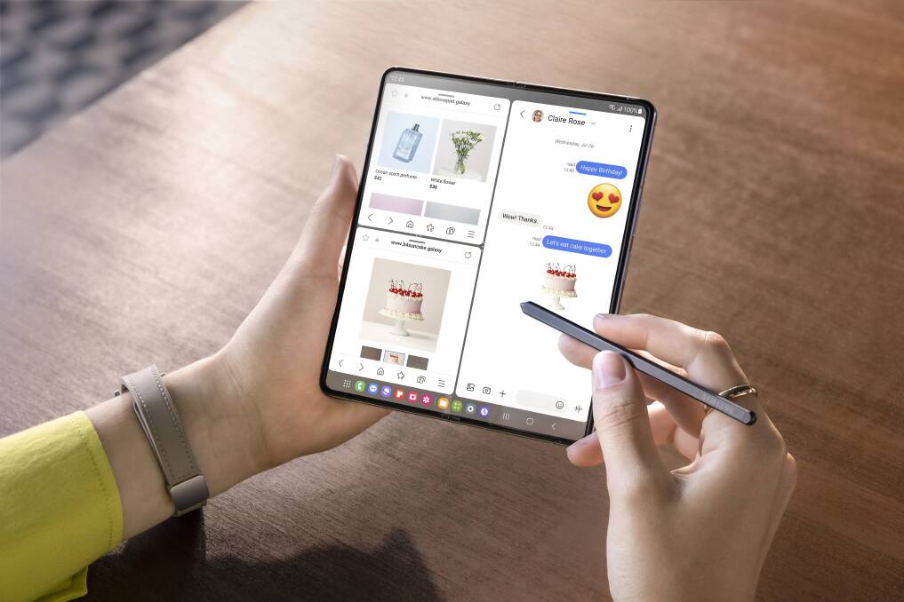 Samsung's new foldable phone range has unique features sure to impress even the most discerning of customers. Picture supplied