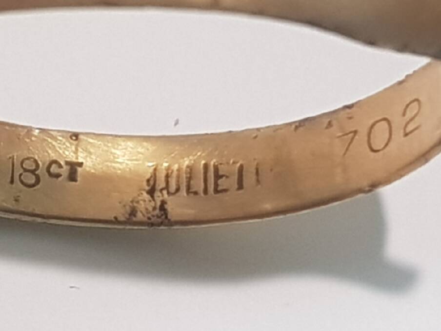 Ring with name 'Juliette' found beneath shopping centre