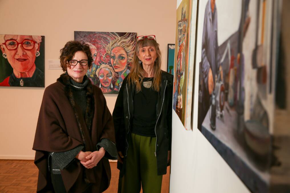 Artist Irene Crusca and her Warrnibald Prize 2021 entry subject Helen Bunyon. Picture: Chris Doheny