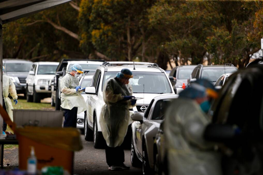 The COVID testing site at Deakin University in Warrnambool, on Wednesday. Picture: Anthony Brady