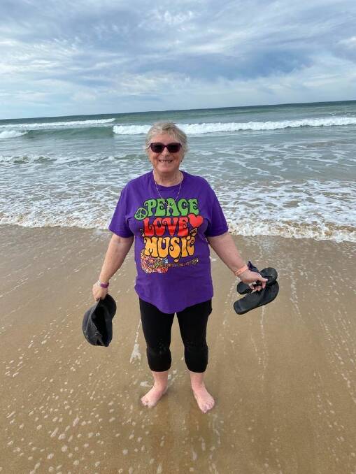 Lyn Slessar-Kuriger said she's kept herself sane by walking on the beach in Warrnambool every morning. Picture: Supplied 