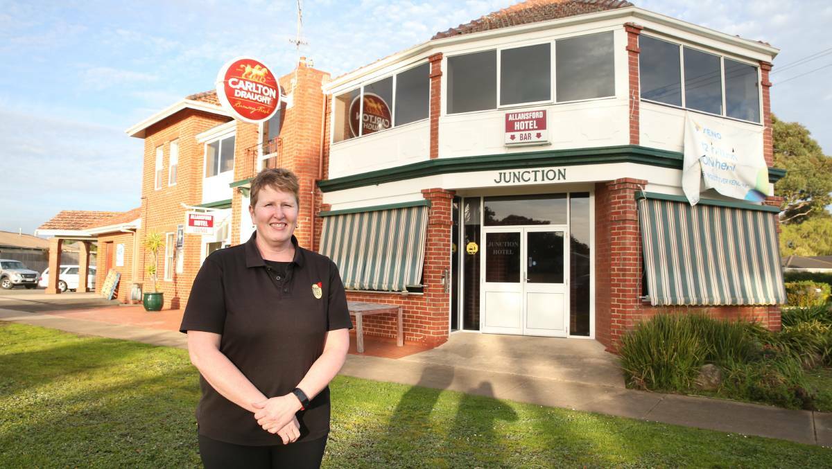 TOUGH TIMES: Dianna McLean, owner of Allansford's Junction Hotel, says the business support package would go towards staff wages, with the lockdown cutting the roster 'in half'. Picture: Mark Witte