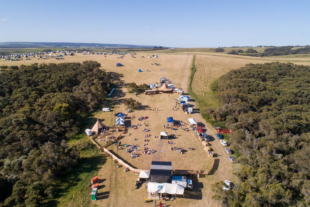 Festival: An aerial shot from the 2018 Loch Hart Music Festival. Picture: Supplied 