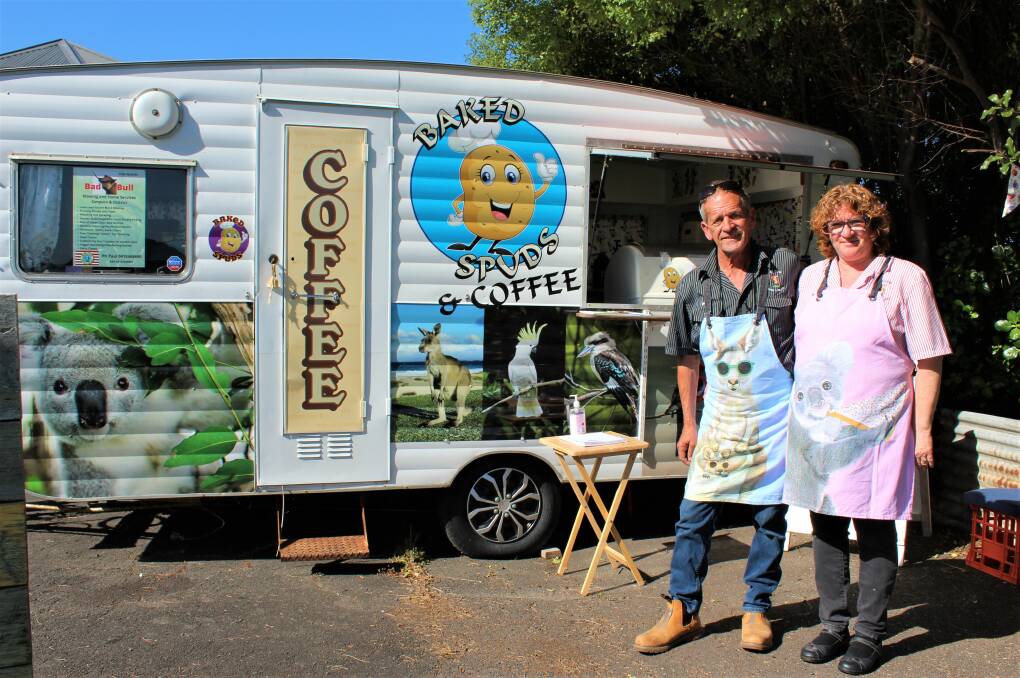 Simpson residents Paul Robertson and Wendy McNail with their food and coffee van in Princetown. Picture: Kyra Gillespie