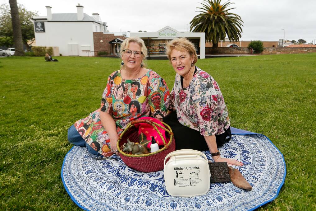 Summer: Market managers Kerry Lee and Dianne Brown gear up for the summer market season. Picture: Anthony Brady 
