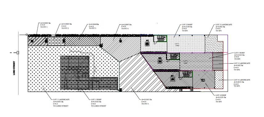 Design: A design of the units behind Grassroots Deli Cafe. 