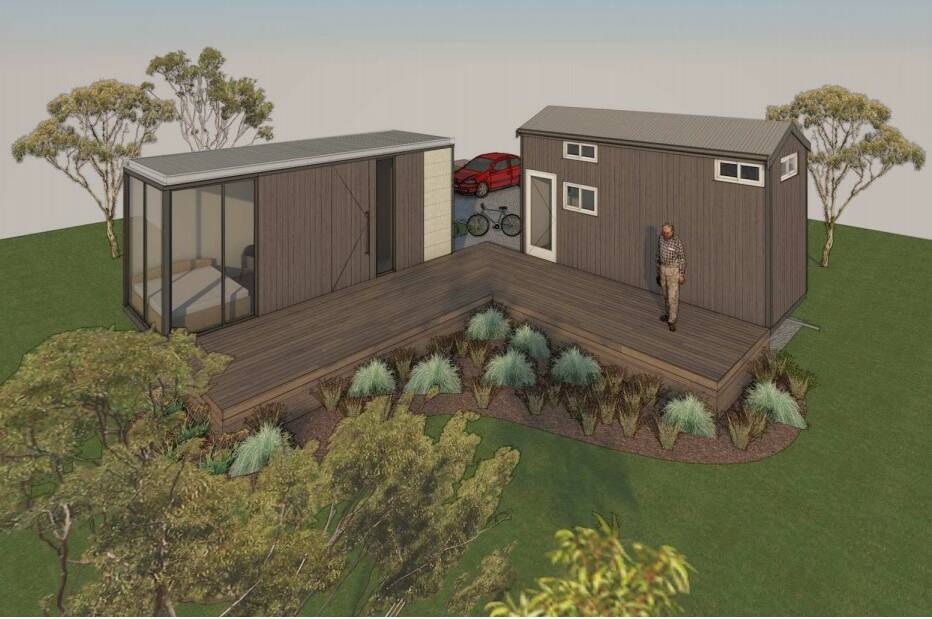 A design of one of the tiny house accommodation units. 