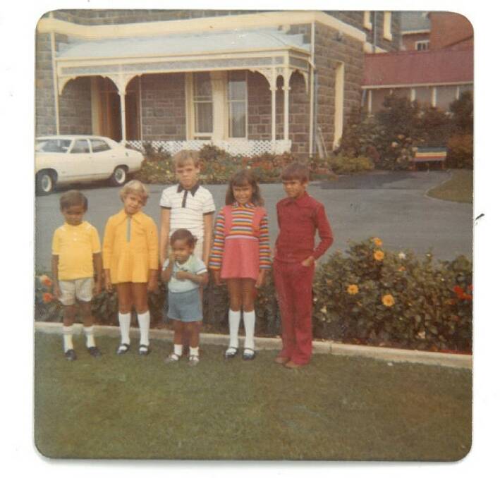 Stolen generations: A photograph of Charmaine Clarke (second right) with siblings Peter, Selina (deceased), Paul, George (deceased) and Laurie at St Josephs Catholic Home in Ballarat, 1972. 