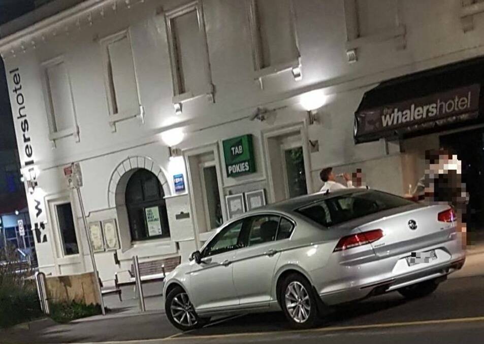 Divisive: Photos of Councillor Tony Herbert parked illegally while drinking a beer with three people in the city's main street divided the community. 