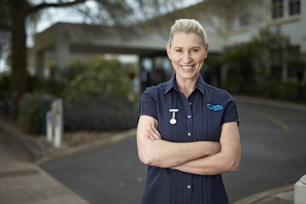 Career change: After working in finance and as an operations manager in the earthmoving industry for almost 30 years, Ms Scott studied nursing and is now a nurse at Western District Health Service. 