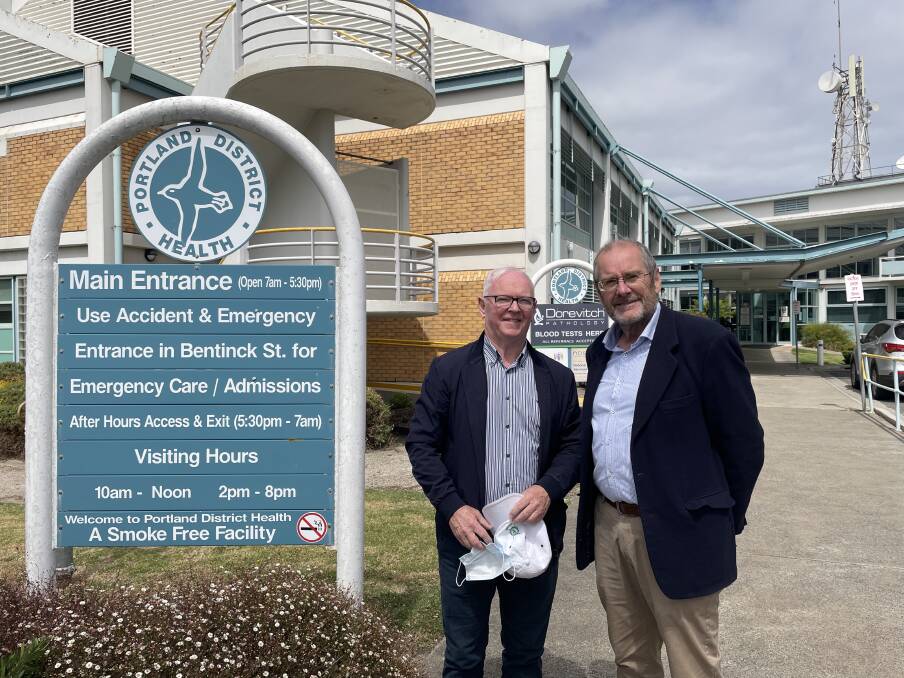 Concerns: Portland District Health doctor Peter Reed and former hospital board chair Mike Noske spoke out about issues they believe are growing within the service. Picture: Kyra Gillespie