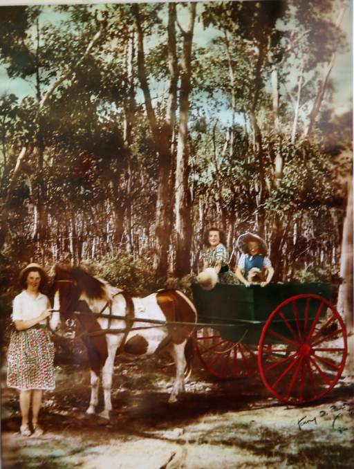 Koroit's Mary Fiorini-Lowell photographed in 1941 at Kirkstall with her sisters Sheila, 14, and Jeanette, 9.