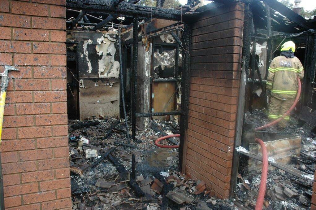 House gutted: Little remains of the Cashmore home. Picture: Supplied