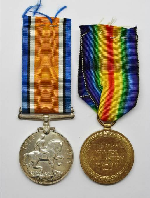 WWI: A British War Medal from 1914-1920 and a Victory Medal have been recovered by police. Photo: Supplied by police 