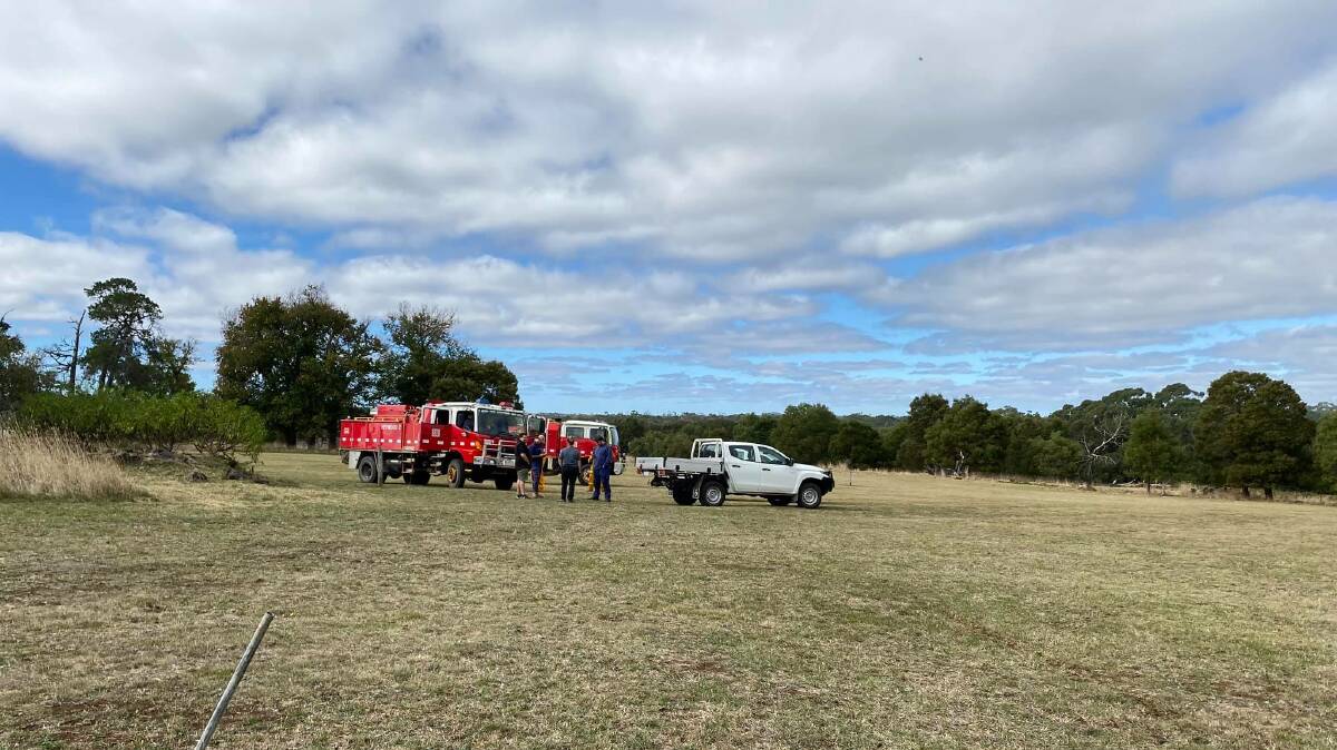 The bushland fire broke out at Lake Condah around 1pm on Tuesday in dense and inaccessible terrain. Picture: Gunditj Mirring Traditional Owners Aboriginal Corporation