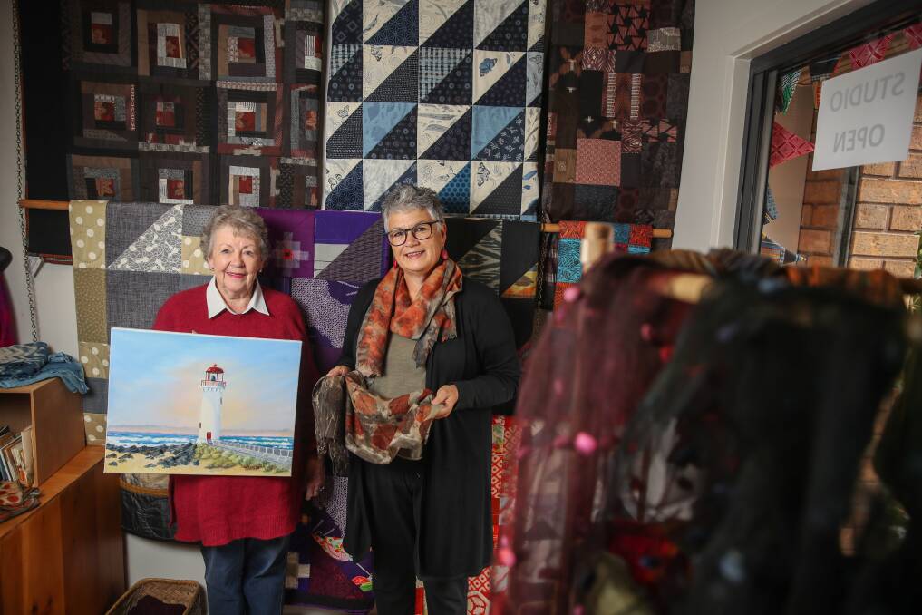 Art: Wilma Preston and Marion Matthews will be showcasing their art as part of the Open Studios Weekend in Port Fairy. Picture: Morgan Hancock