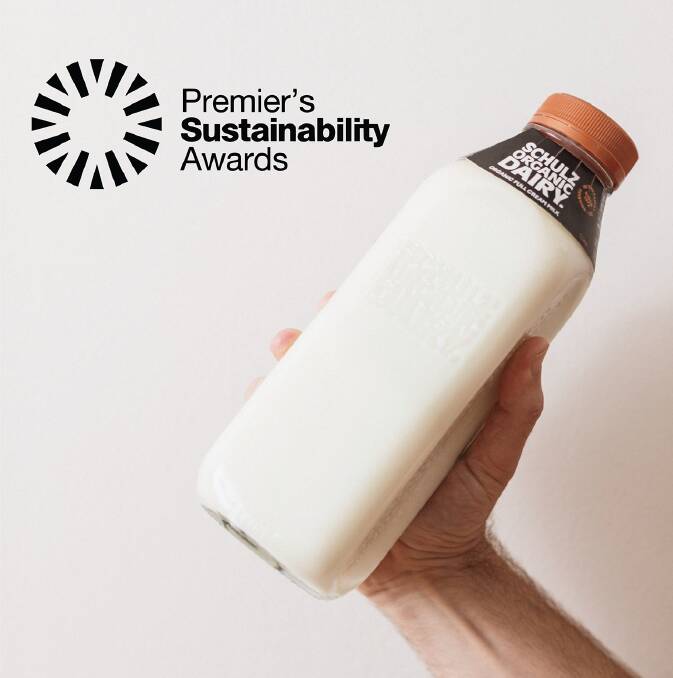 Schulz Organic Dairy's reusable glass milk bottles. 