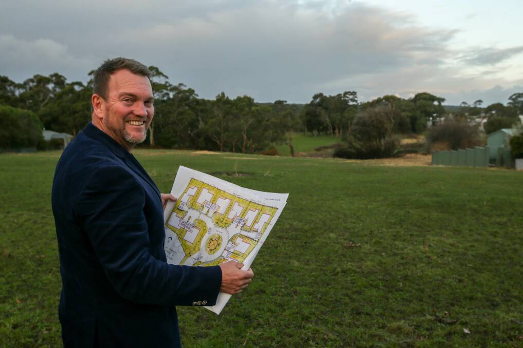 Selling agent Peter Worden at the site of a new housing estate in Timboon. Picture: Chris Doheny