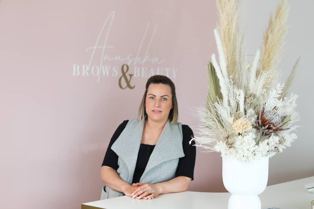 Anushka Brows and Beauty owner Rhiarna Sharma and her team had around 65 appointments a day they had to cancel. Picture: Morgan Hancock